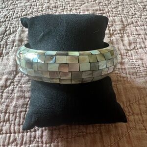 Mother of Pearl like Mosaic Bangle Bracelet - Premier Designs 2.65”
